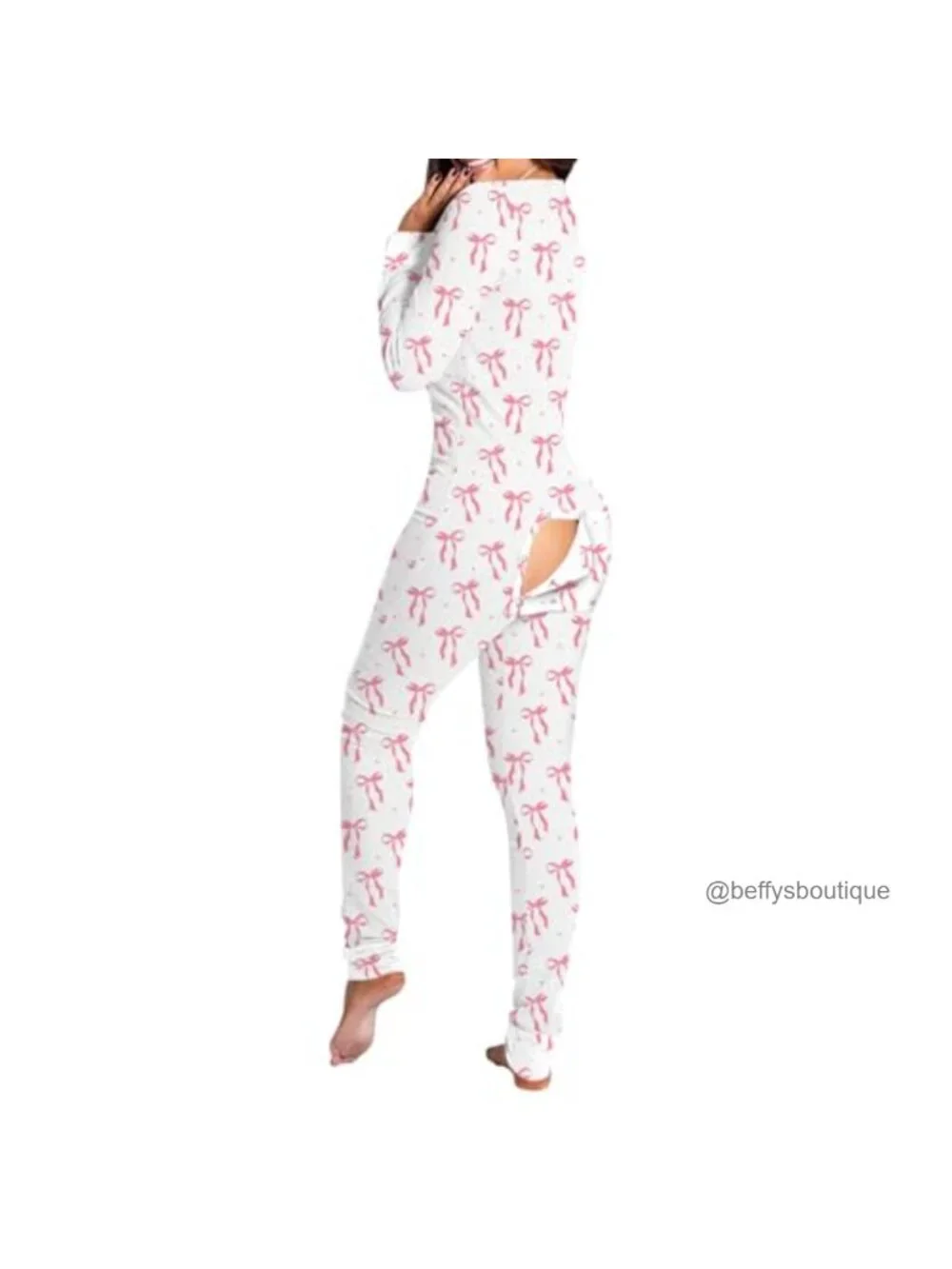 Women's Butt Flap Pajamas Jumpsuit Bodycon Romper Sleepwear
